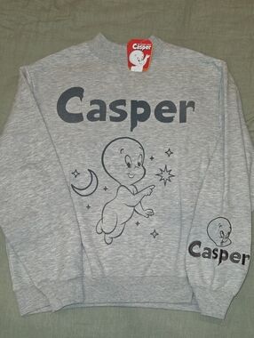 Casper Graphic Sweatshirt Gray Medium NWT